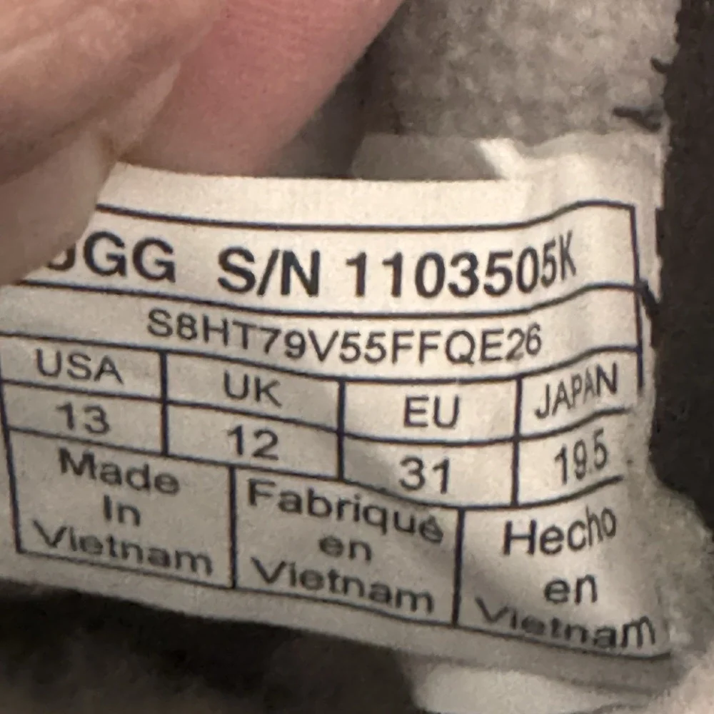 UGG Turlock Snow Boots Kids Size 13‎ Black Waterproof Insulated Suede